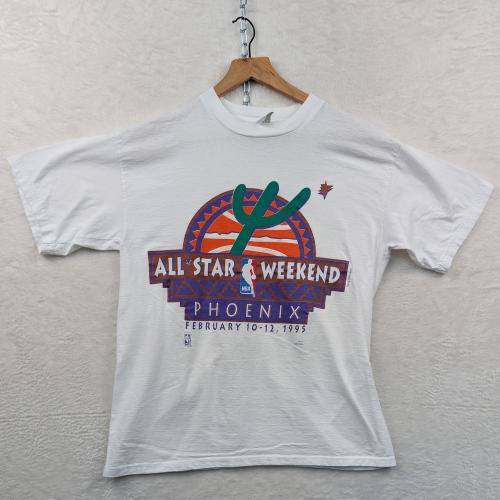 VTG Competitor T-Shirt Men's Medium White NBA 1995 All Star Weekend Phoenix 90s